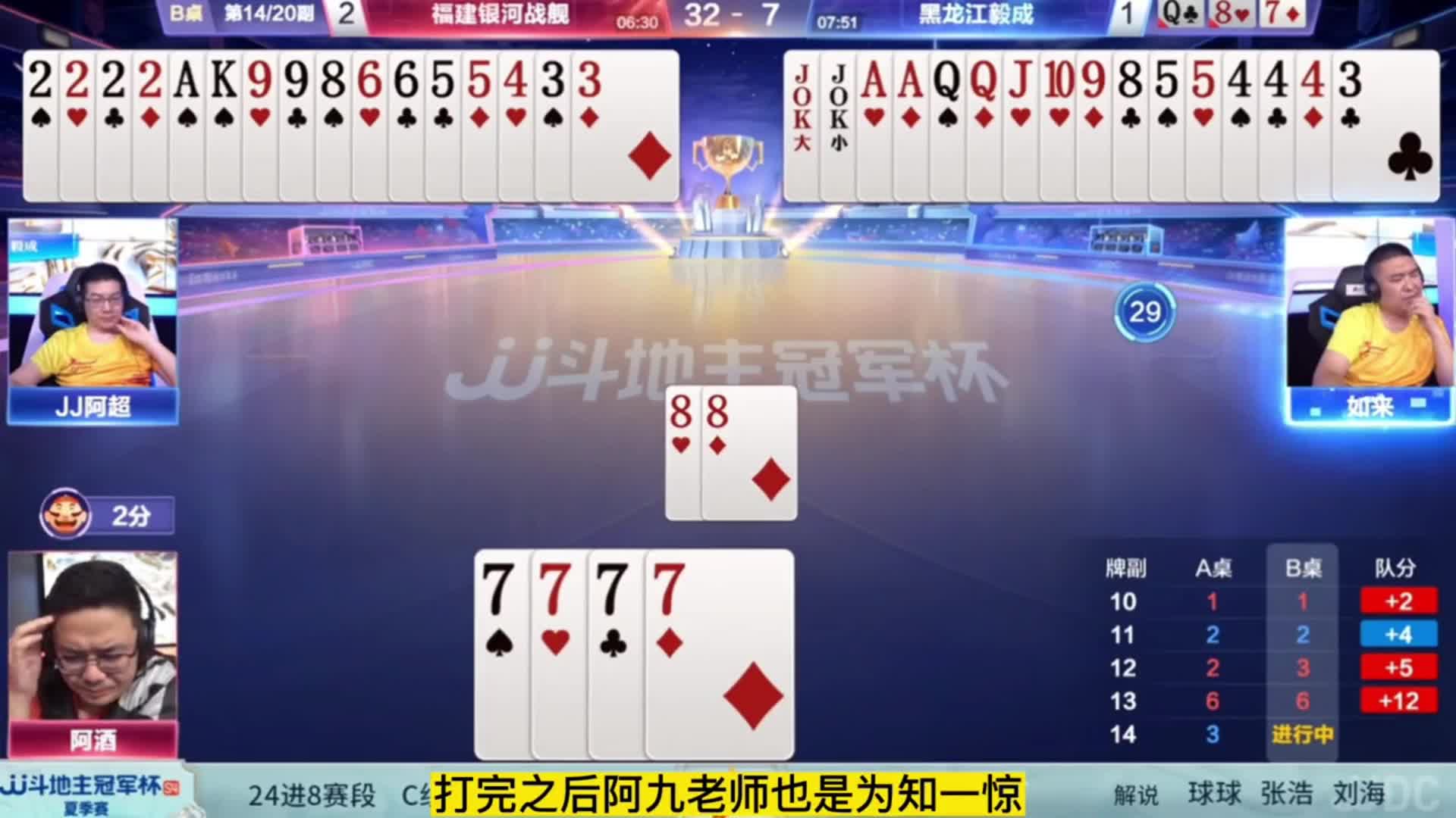 阿酒老师地主竟然赢了农民的双王四个二，简直封神了