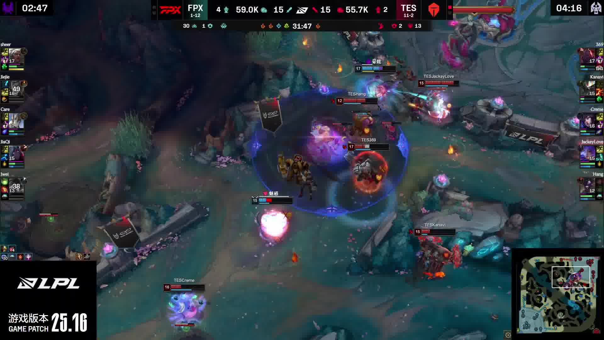 FPX中路推进被翻开，TES绝境打出0换4