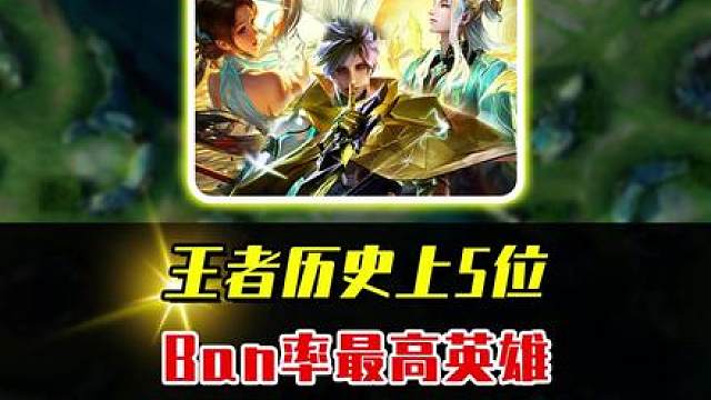 王者史上Ban率最高5位英雄，第一位几乎达到了100%