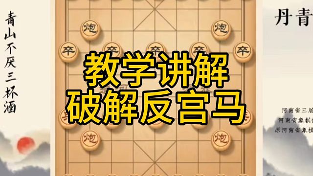河南省冠军黄丹青讲棋，象棋怎么学，象棋教学，教学讲解破解反宫马，系统学习象棋