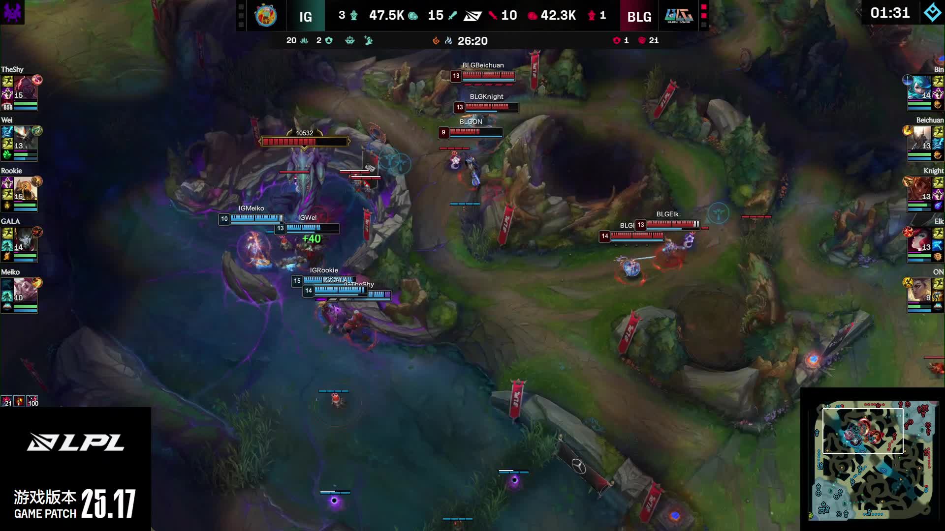 iG大龙逼团，Beichuan抢龙失败iG拿下大龙打出0换1