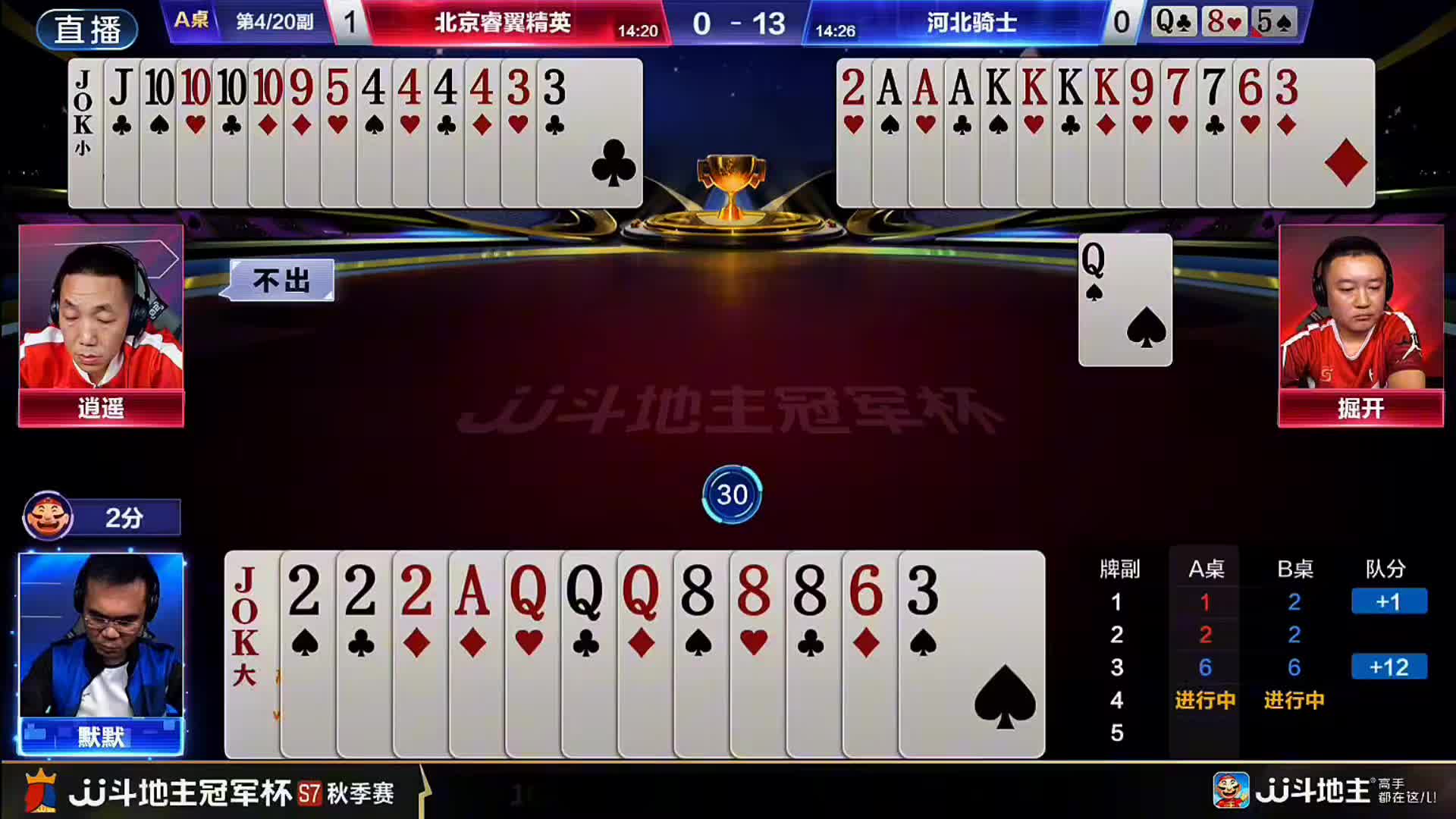 掘开逍遥手握三炸不叫地主直接选择趴活！这么玩对地主下手也太狠了吧