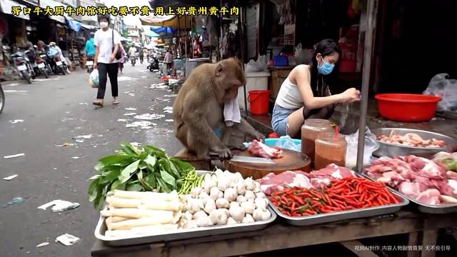 生活不易悟空卖艺，后面小姐姐干嘛的？