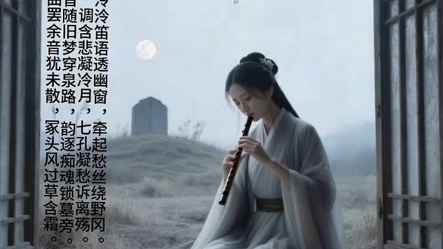 笛透幽窗牵愁绪，冢边冷月绕痴音
