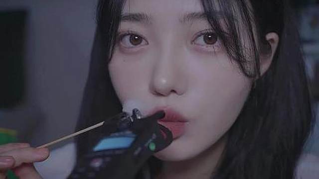 棉签吹气大脑感到刺痛感（轻微泡泡声） 耳朵清洁耳朵吹气