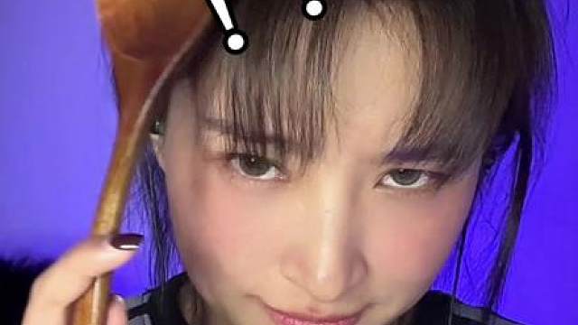 大木勺触发音敲头的声音还不错哈哈哈！