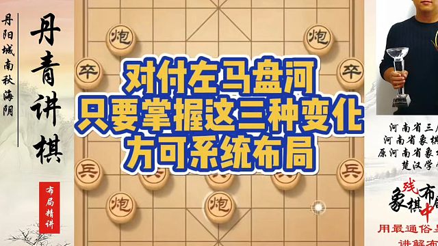 象棋布局一点通全套课程，对付左马盘河只要掌握这三种变化方可系统布局！如何学习象棋布局、中局、残局？真