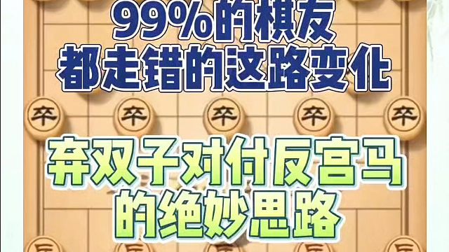 象棋布局一点通全套课程，99%的棋友都走错的这路变化，弃双子对付反宫马的绝妙思路！如何学习象棋布局中