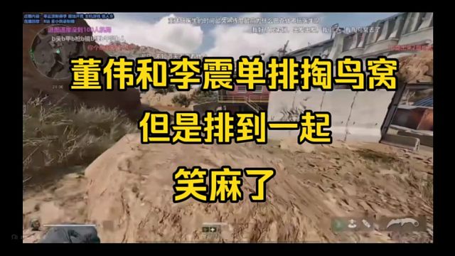 董伟和李震单排掏鸟窝但是排到一起了，笑麻了