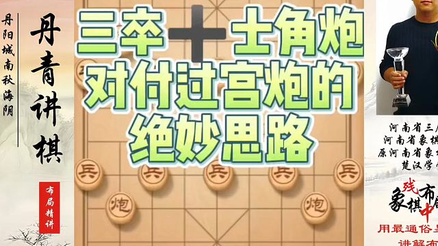 象棋布局一点通全套课程，三卒➕士角炮对付过宫炮的绝妙思路！如何快速提升象棋水平系统学棋？真心教棋少走