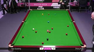 正播斯諾克英國(guó)公開賽：張安達(dá)上演教科書式圍球！全場(chǎng)舉目皆驚！