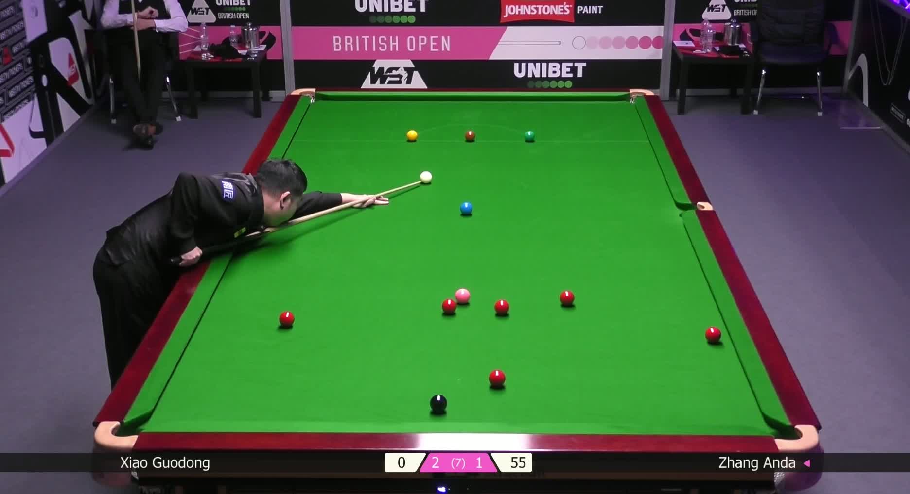 正播斯诺克英国公开赛：张安达2—2肖国栋！细腻走位秀翻全场！