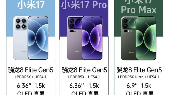小米17系列新品对比一图看懂，你会选择哪一款？