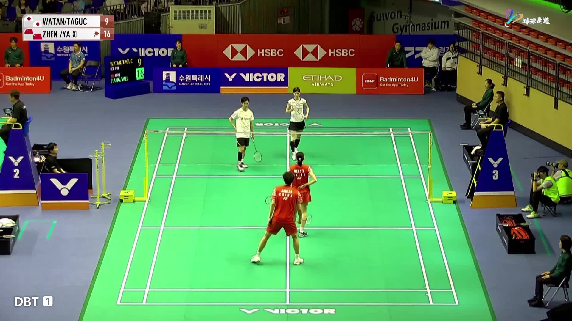 渡边勇大/田口真彩vs魏雅欣/蒋振邦韩国羽毛球公开赛