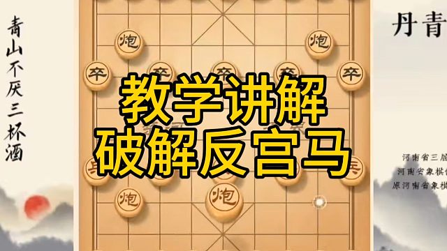河南省冠军黄丹青讲棋，象棋怎么学，象棋教学，教学讲解破解反宫马，系统学习象棋