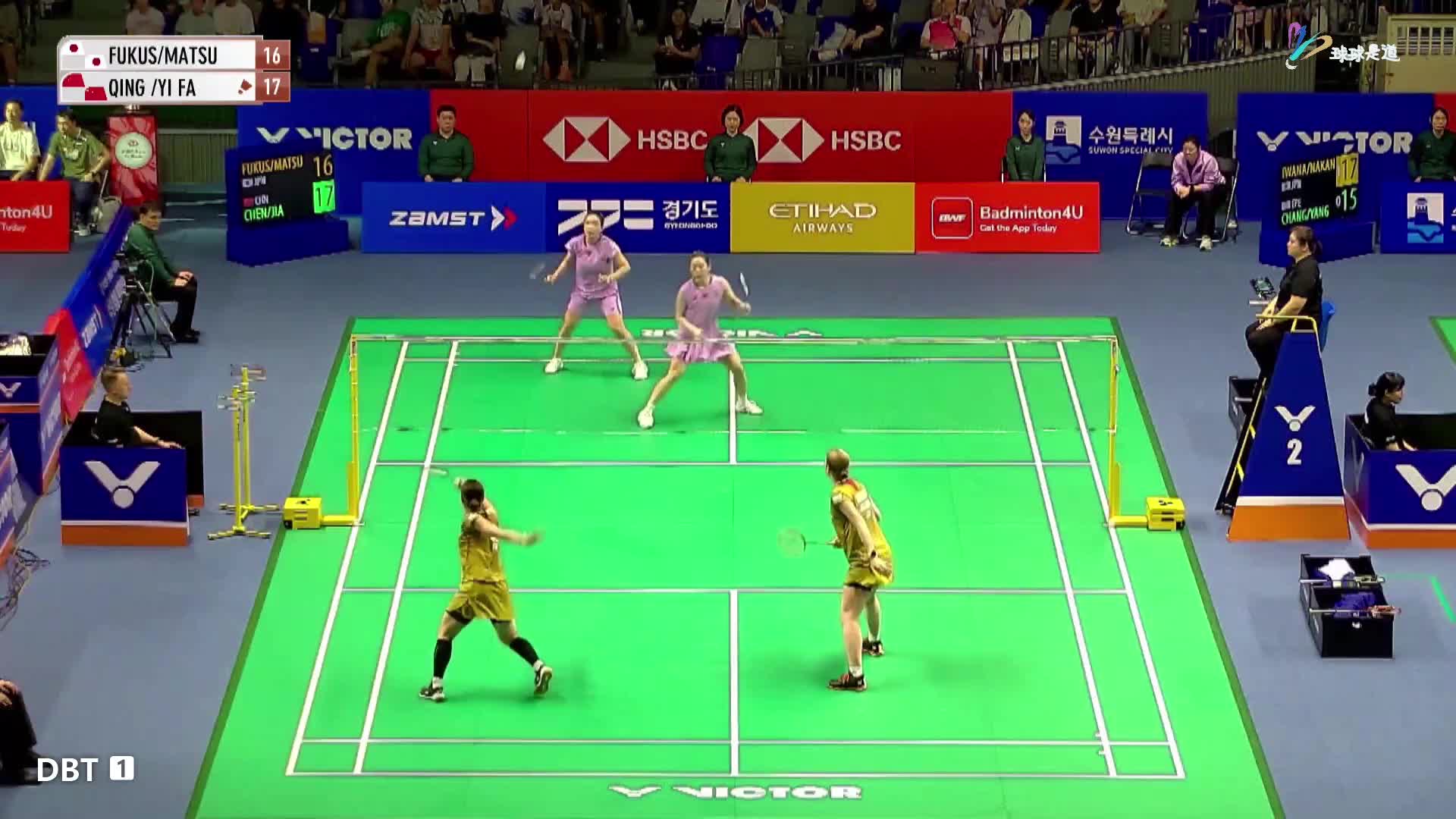 福岛由纪/松本麻佑vs陈清晨/贾一凡韩国羽毛球公开赛