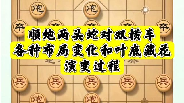 象棋布局一点通全套课程，河南省象棋冠军黄丹青全套象棋课程！顺炮两头蛇对双横车各种布局变化和叶底藏花演