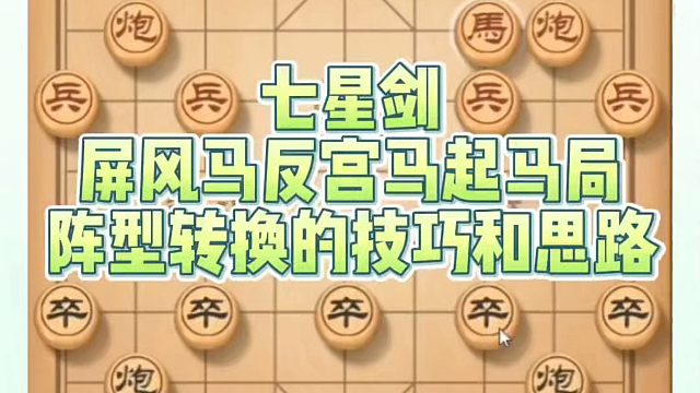 象棋布局一点通全套课程，七星剑屏风马反宫马起马局阵型转换的技巧和思路！如何快速提升象棋水平系统学棋？