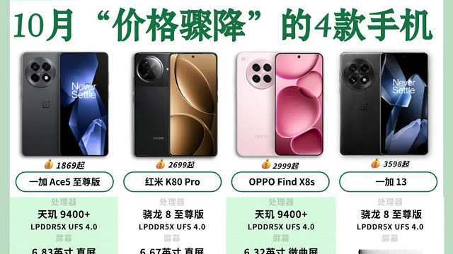 10月份降价手机盘点，双11大促即将开始，你会选择入手哪一款手机？