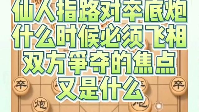 象棋布局一点通全套课程，河南省象棋冠军黄丹青全套象棋课程！仙人指路对卒底炮什么时候必须飞相？双方争夺
