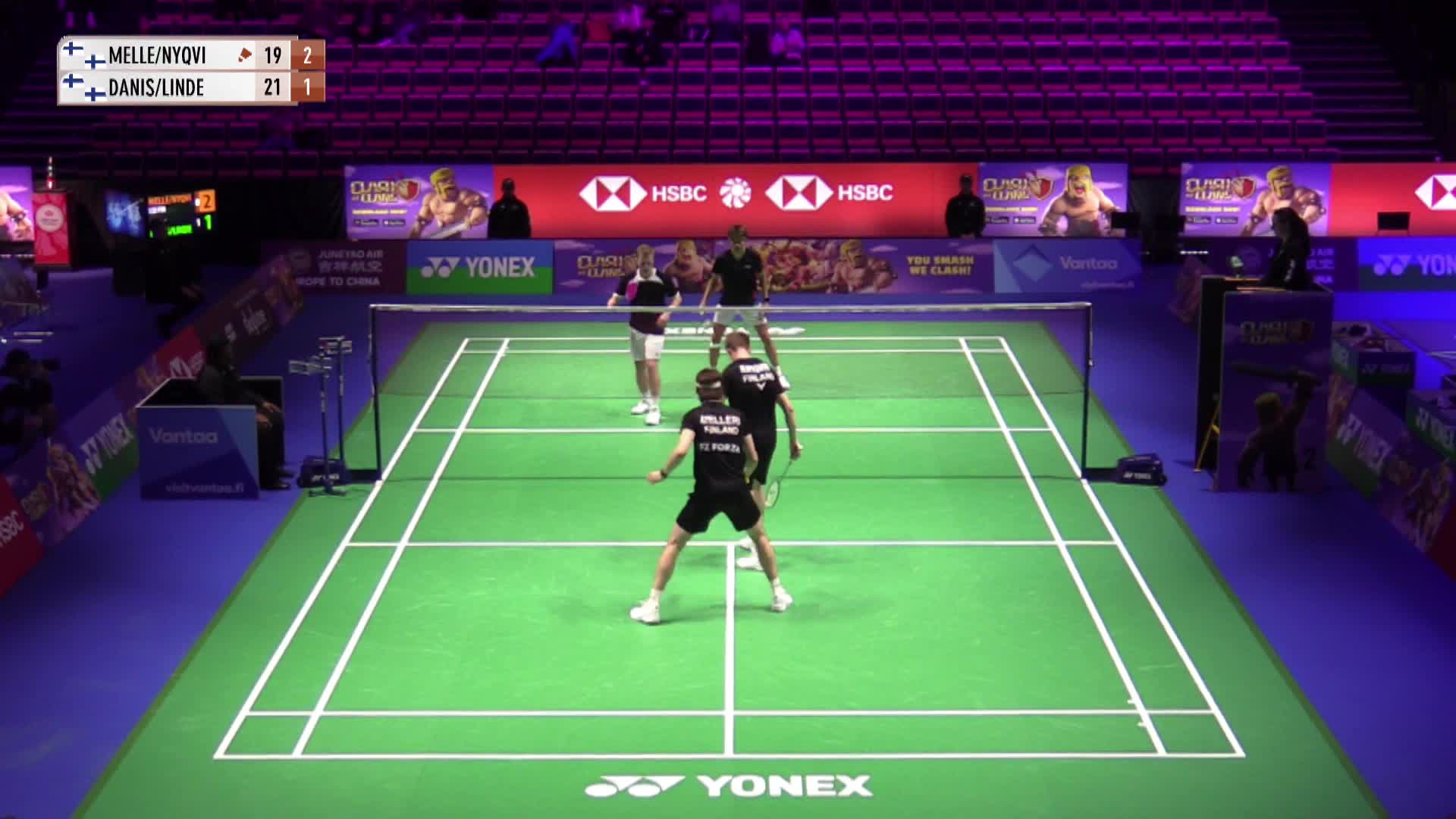 埃利耶尔/尼洛vs达尼斯瓦拉/林德洛夫 2025北极羽毛球公开赛 清流