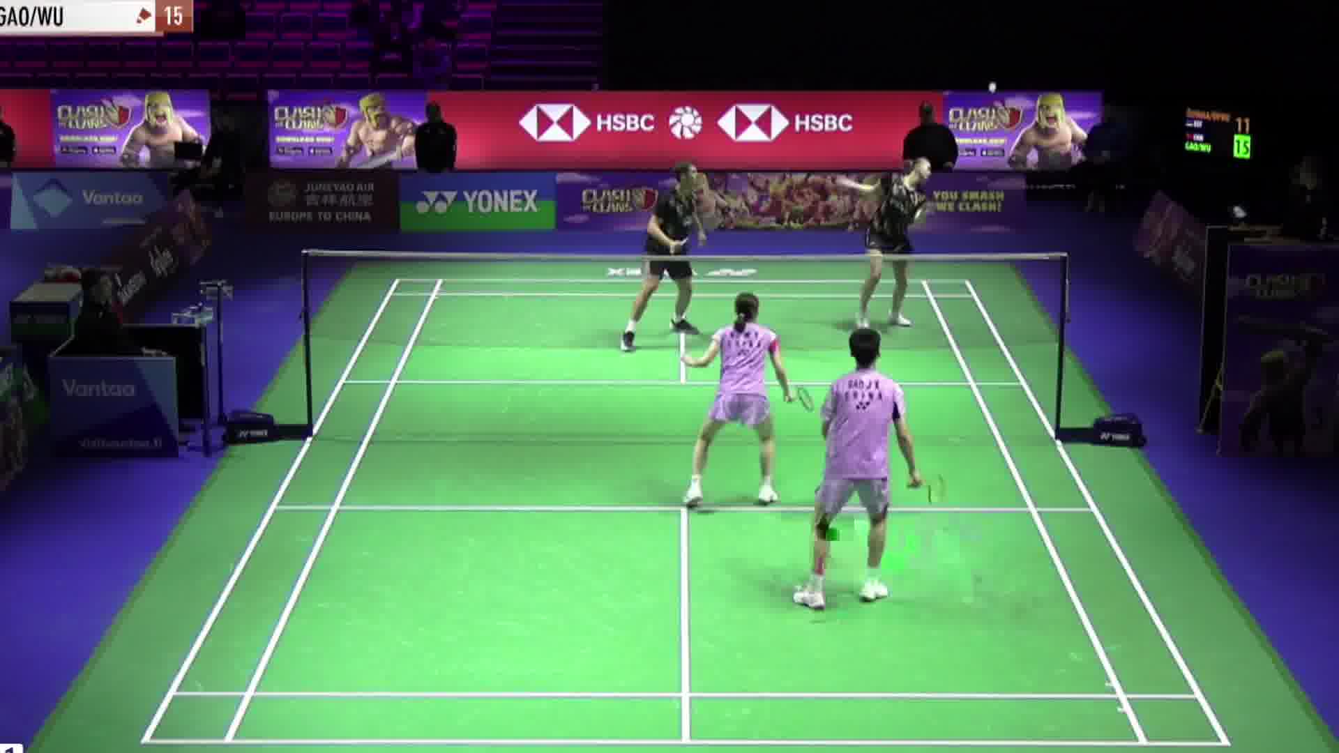 炫梦组合迅速进入状态，防守密不透风，轻松拿下首局