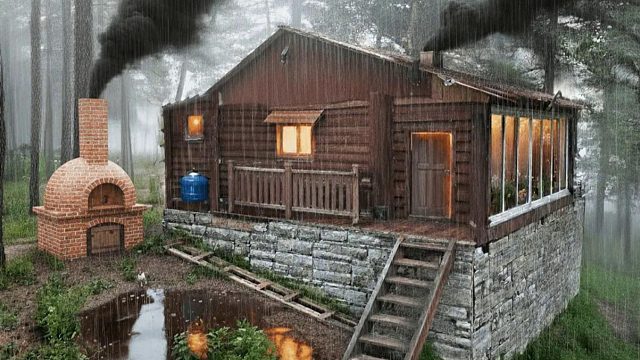 在一间木屋中躲避狂风暴雨，一待就是两天。