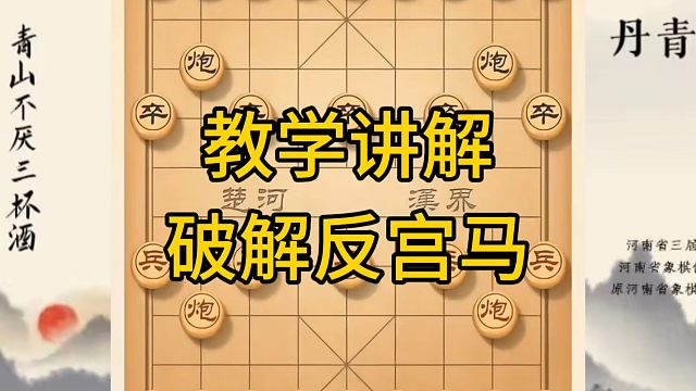 河南省冠军黄丹青讲棋，象棋怎么学，象棋教学，教学讲解破解反宫马，系统学习象棋