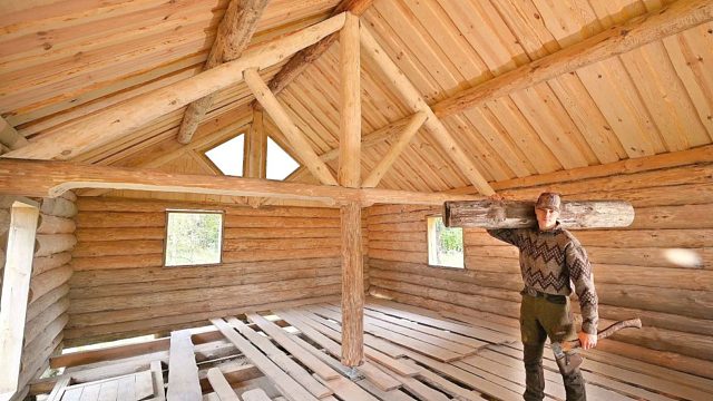 离网式木屋——与我的狗狗在荒野中独居生活——打磨那片沙地