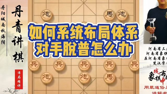 如何系统布局体系？对手脱普怎么办？如何快速提升象棋水平系统学棋？如何学习象棋布局、中局、残局？真心教