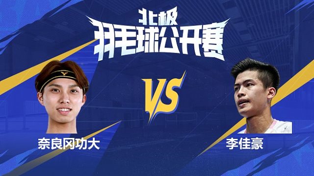 男单 奈良冈功大vs李佳豪 1/8赛 2025北极羽毛球公开赛 清流