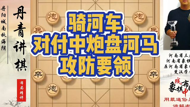 骑河车对付中炮盘河马攻防要领！如何快速提升象棋水平系统学棋？如何学习象棋布局、中局、残局？真心教棋，