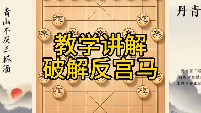 河南省冠军黄丹青讲棋，象棋怎么学，象棋教学，教学讲解破解反宫马，系统学习象棋