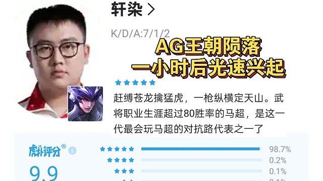 AG王朝陨落一小时后光速兴起