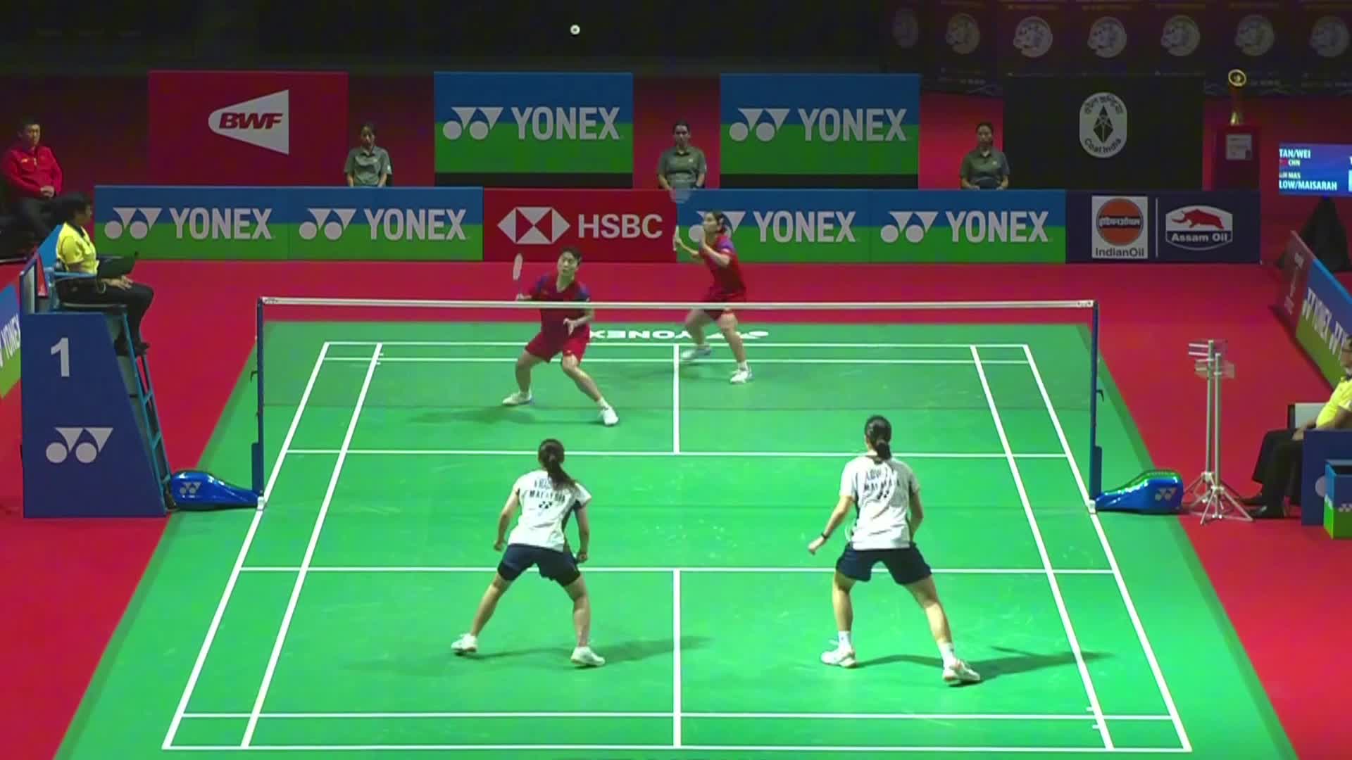 双方争夺非常激烈，萱玥组直落两局击败马来组，以19-17的比分成功夺冠