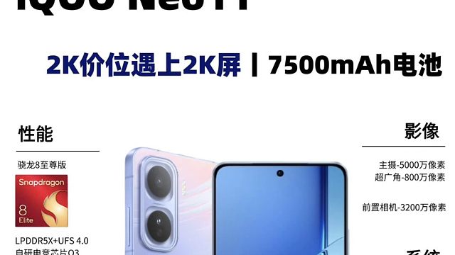 iQOO Neo11新品提前曝光，预估2499起，看完你心动了吗？