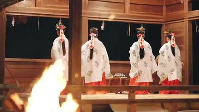 谁懂啊！粟井神社神乐舞！巫女铃响太治愈