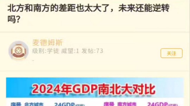 北方和南方的差距也太大了，未来还能逆转吗？