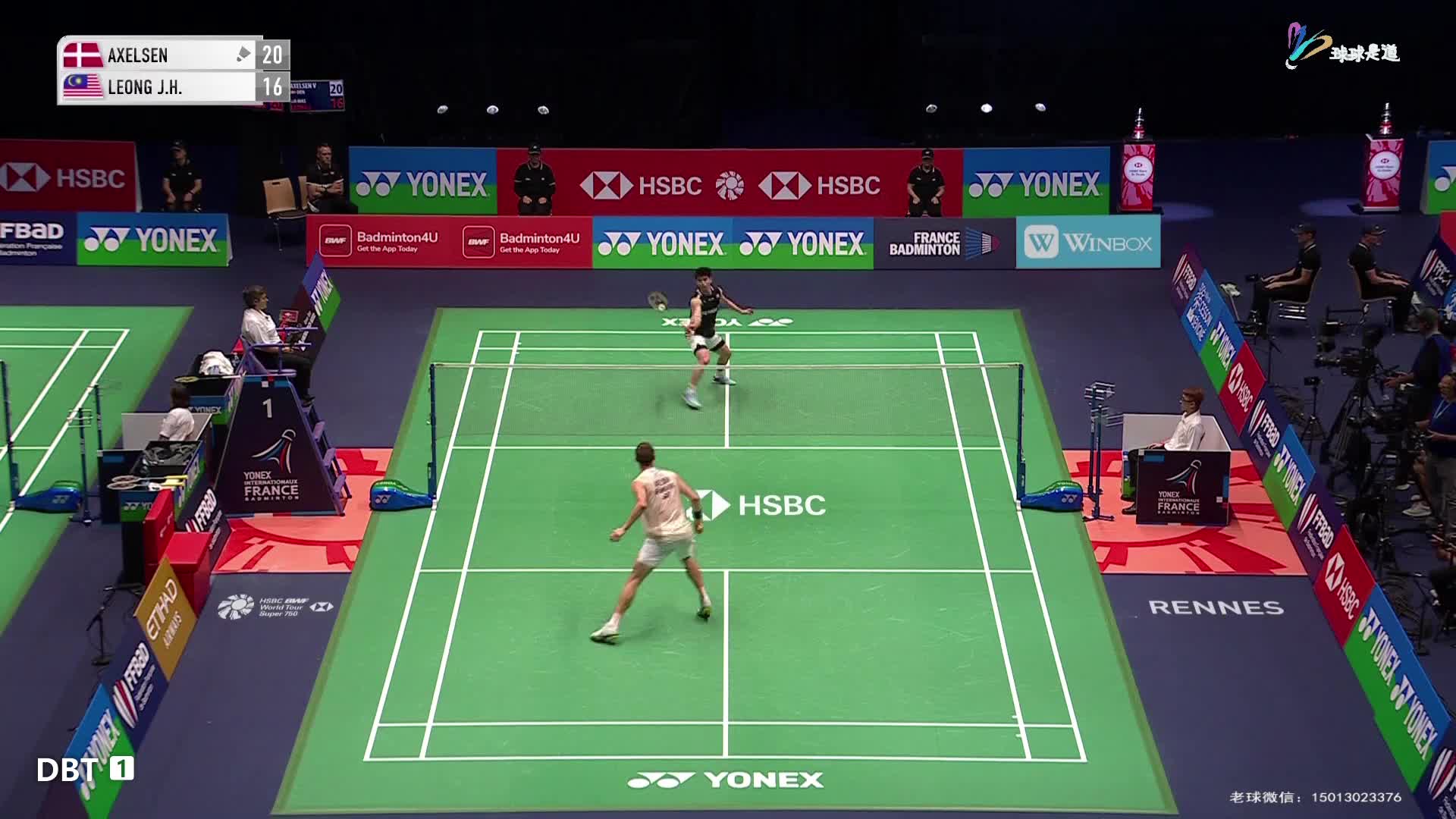 安赛龙vs梁峻豪法国羽毛球公开赛