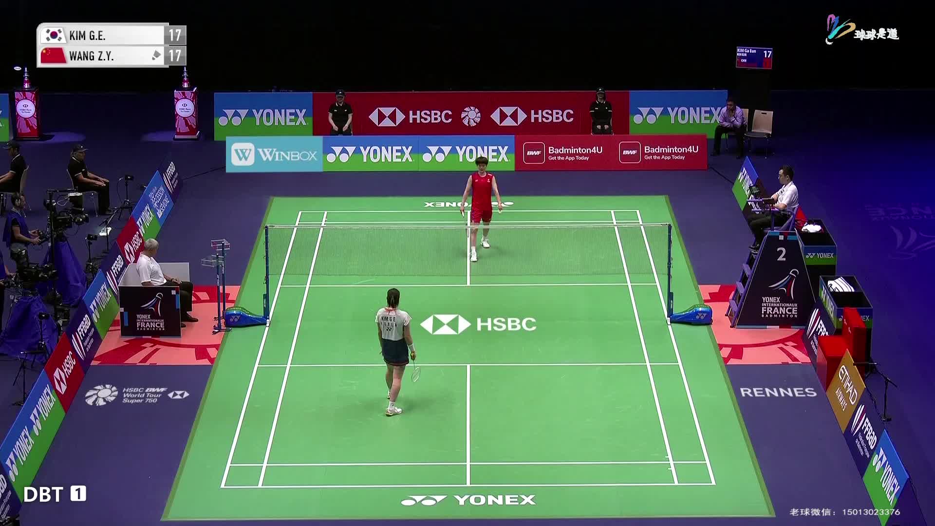 金佳恩vs王祉怡法国羽毛球公开赛-片段