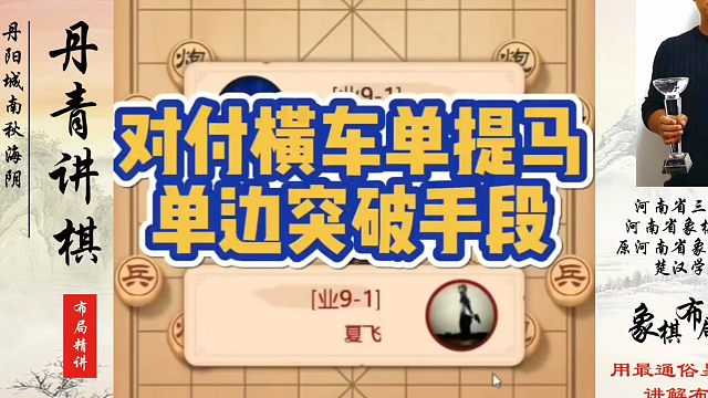 对付横车单提马单边突破手段！如何快速提升象棋水平系统学棋？如何学习象棋布局、中局、残局？真心教棋，少