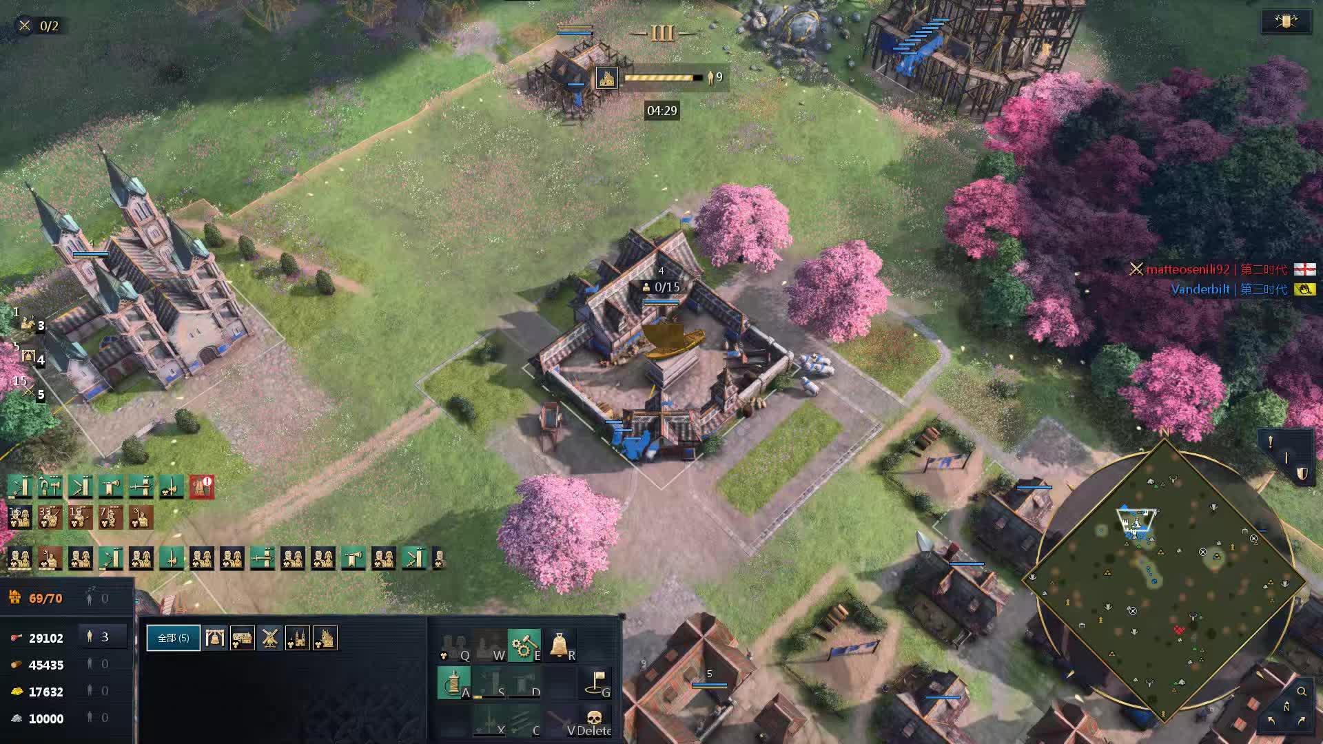 帝国时代4，11单挑，高资源无限人口，神罗