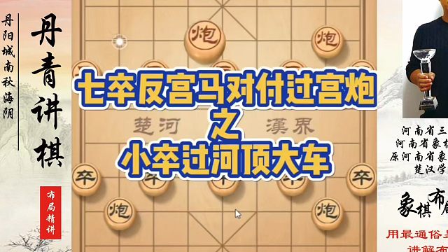 七卒反宫马对付过宫炮之小卒过河顶大车！如何快速提升象棋水平系统学棋？如何学习象棋布局、中局、残局？真