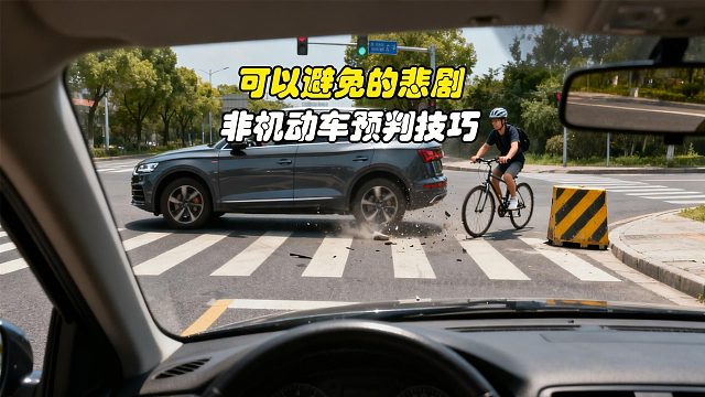 可以避免的悲剧，路口非机动车风险预判技巧，新司机要注意