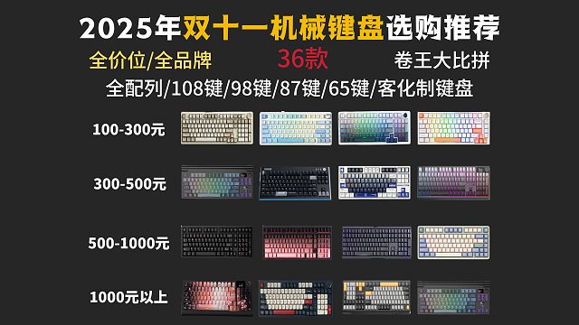 【双十一闭眼入键盘推荐】2025年双十一机械键盘推荐！94-1526￥高性价卷王合集|机械键盘、磁轴