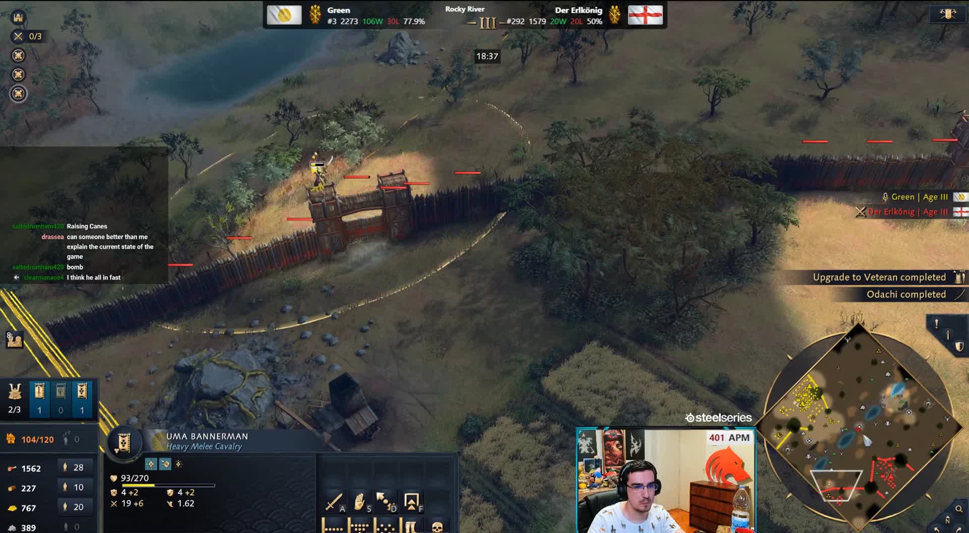 帝国时代4，11单挑，跑马多线细节学习，野兽单排第一视角