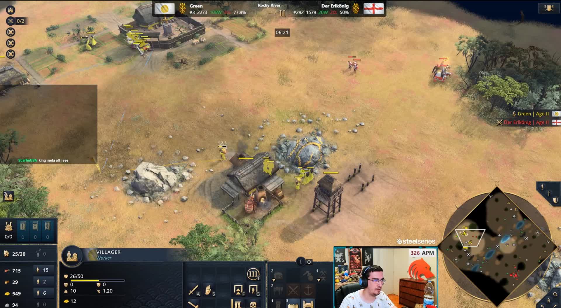 帝国时代4，11单挑，日本，金矿如何防御，野兽单排第一视角