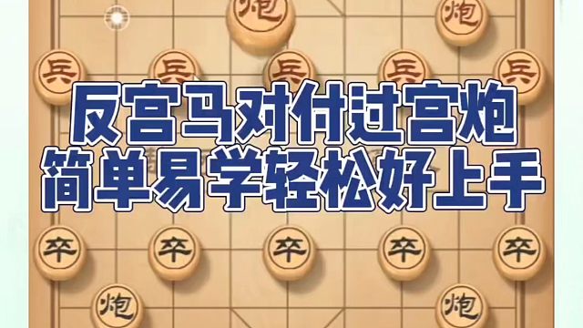 反宫马对付过宫炮，简单易学轻松好上手！如何快速提升象棋水平系统学棋？如何学习象棋布局、中局、残局？真