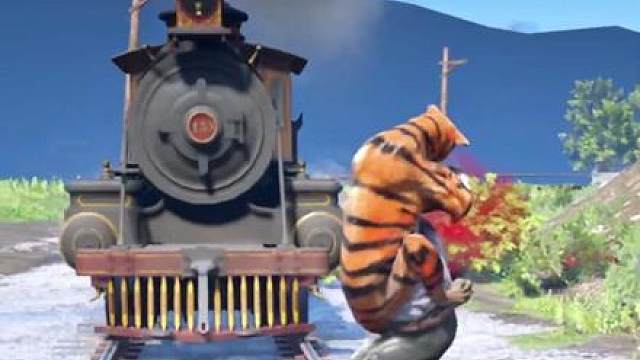 火车连人带老虎一起撞飞