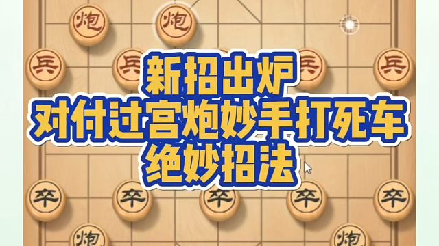 新招出炉，对付过宫炮妙手打死车的绝妙招法！真心教棋，少走弯路，带你上业九，不上业九不罢休！象棋布局一
